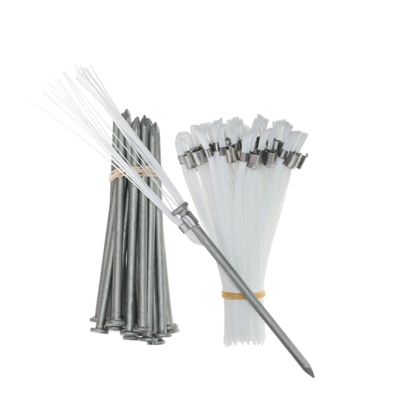 Trail Chasers 6 " White Sports and Survey Flag Markers with Heavy Duty Stakes 25 pack