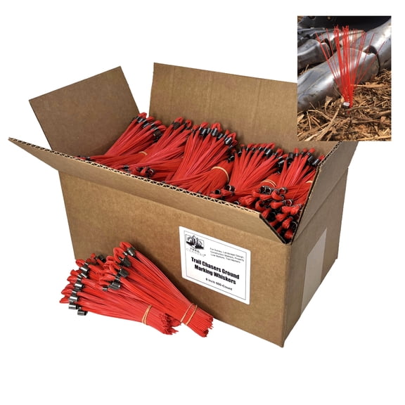 Trail Chasers Red Marking Whiskers, 6 Inch, 500-Count Survey, Construction, Landscaping & Trail Markers