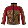 thumbnail image 1 of Trail Crest Kid's Camo & Neon Colors Zip Up Soft Shell Waterproof Jacket, Burgundy, Small, 1 of 1