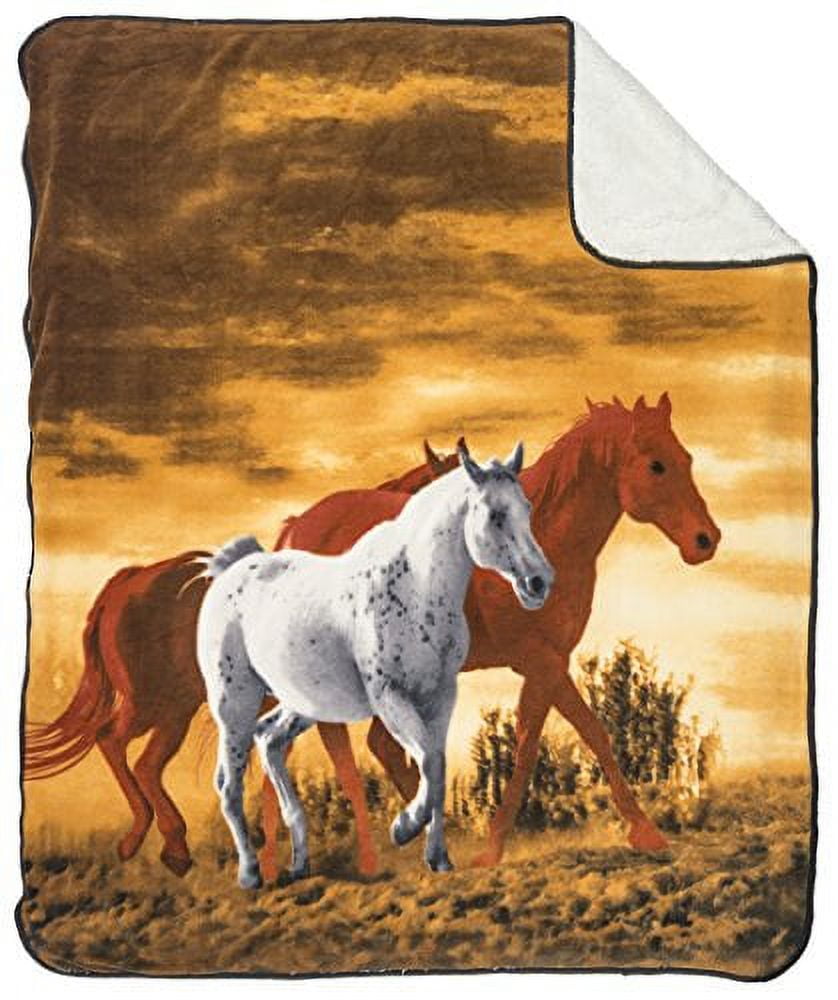 Trail Crest Soft Touch Reversible Realistic Animal Print Blanket W