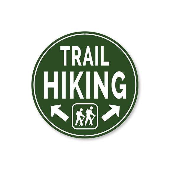Trail Directions Aluminum Metal Decor Sign - 12" Round