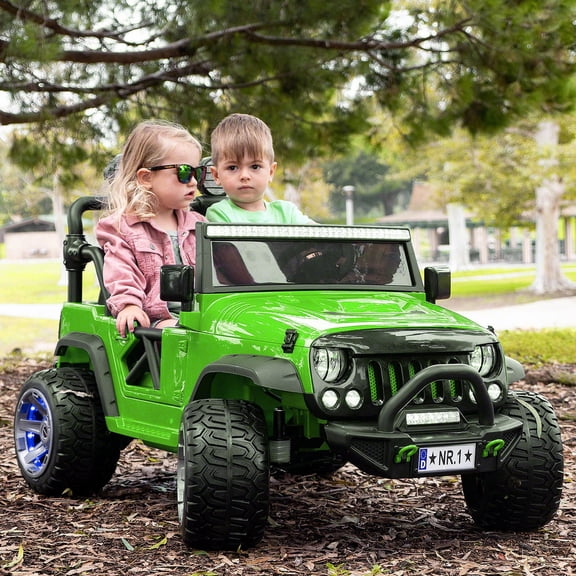 Trail Explorer 24V Kids Ride On Truck With Parental Control Remote, LED Foam Wheels, MP3 + Wireless Music Streaming, Vegan Leather Seats