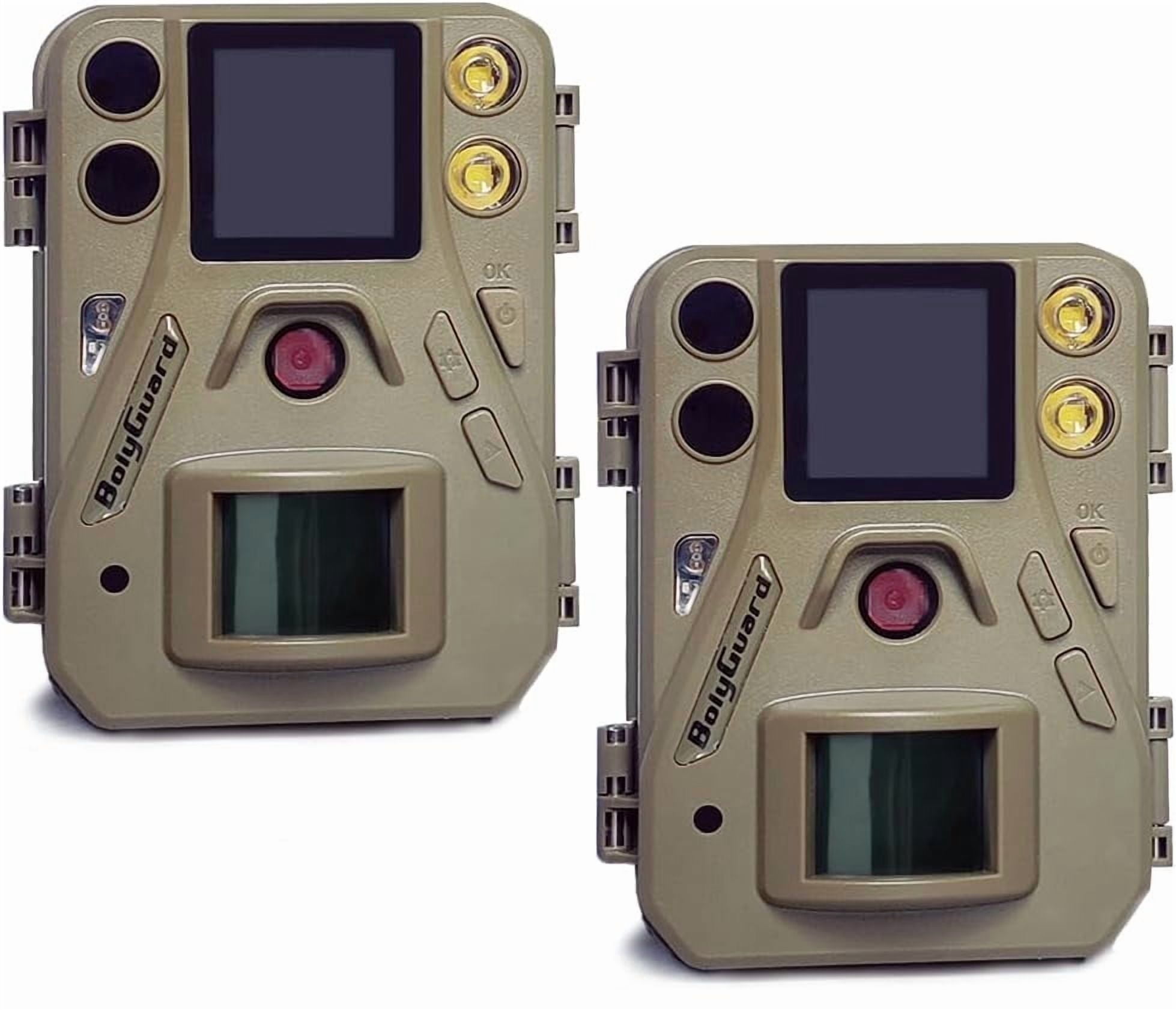 Boly Trail Game Camera,37MP Hunting 4K 1.44'' LCD White LED and 940nm No Glow with Night Vision 100ft Detection Distance Color Pictures and Videos Day and Night--2 Pieces