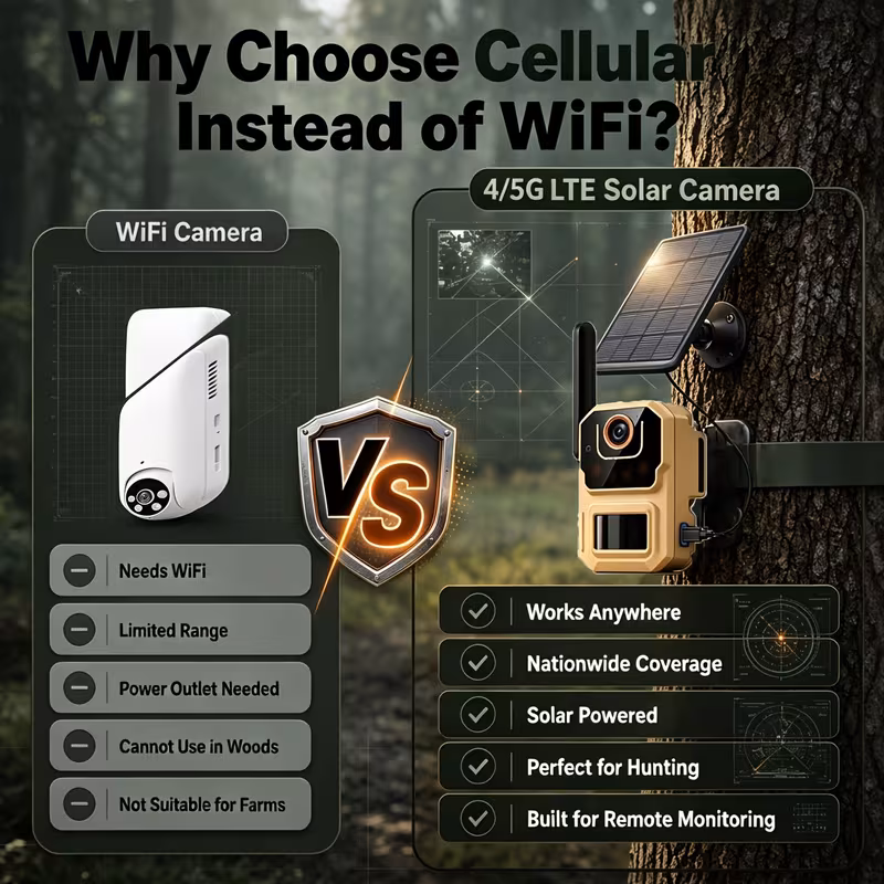 4G/5G LTE cellular tracking camera (including solar panel), 1920P wildlife monitoring camera, equipped with PIR human body sensor, infrared night vision, IP65