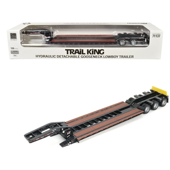 Trail King TK120 Hydraulic Detachable Gooseneck Lowboy Trailer Black (Outrigger Version) "Transport Series" 1/50 Diecast Model by Diecast Masters