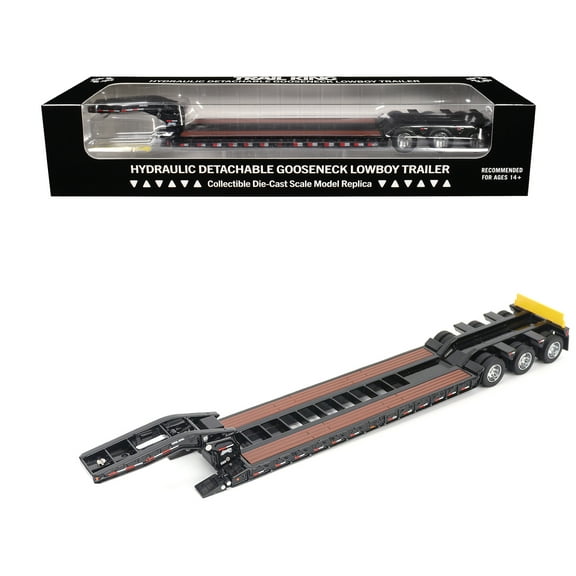 Trail King TK120 Hydraulic Detachable Gooseneck Lowboy Trailer Black (Regular Version) "Transport Series" 1/50 Diecast Model by Diecast Masters