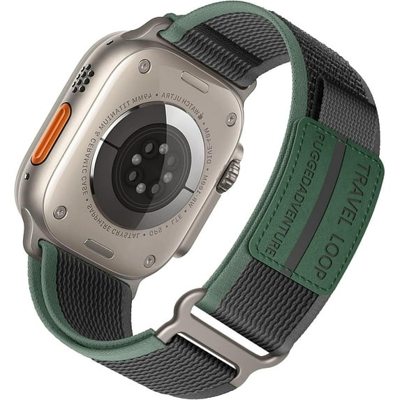 Nylon Band - Compatible with Apple Watch Ultra 2 Band 49mm 46mm 45mm 44mm 42mm 41mm 40mm 38mm Men Women,Rugged Braided Elastic Weave Sport Strap for iWatch Ultra Series 10/9/8/7/6/SE/5/4/3