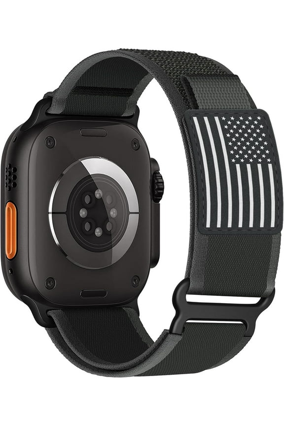 Nylon Band - Compatible with Apple Watch Ultra 2 Band 49mm 46mm 45mm 44mm 42mm 41mm 40mm 38mm Men Women,Rugged Braided Elastic Weave Sport Strap for iWatch Ultra Series 10/9/8/7/6/SE/5/4/3