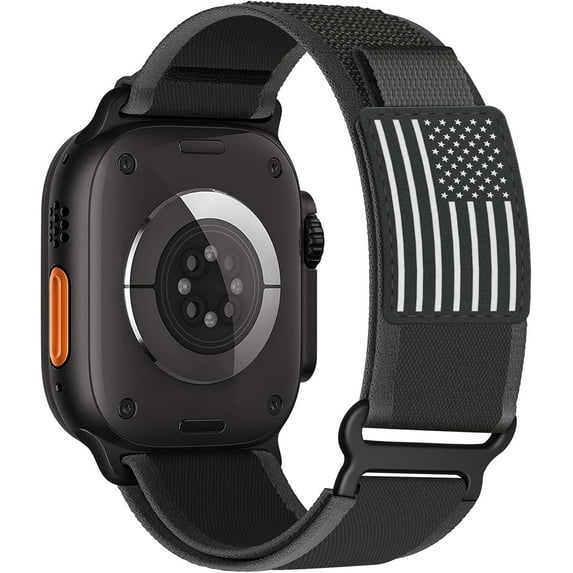 Nylon Band - Compatible with Apple Watch Ultra 2 Band 49mm 46mm 45mm 44mm 42mm 41mm 40mm 38mm Men Women,Rugged Braided Elastic Weave Sport Strap for iWatch Ultra Series 10/9/8/7/6/SE/5/4/3