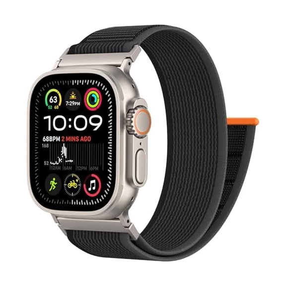 Trail Loop Nylon Sport Band Compatible with Apple Watch Ultra 3 2 Band for Men 49mm 46mm 45mm 44mm 42mm, Rugged Breathable Sport Adjustable Strap for iwatch bands Series 11/10/9/8/7/6/5/4, SE 3 2 1