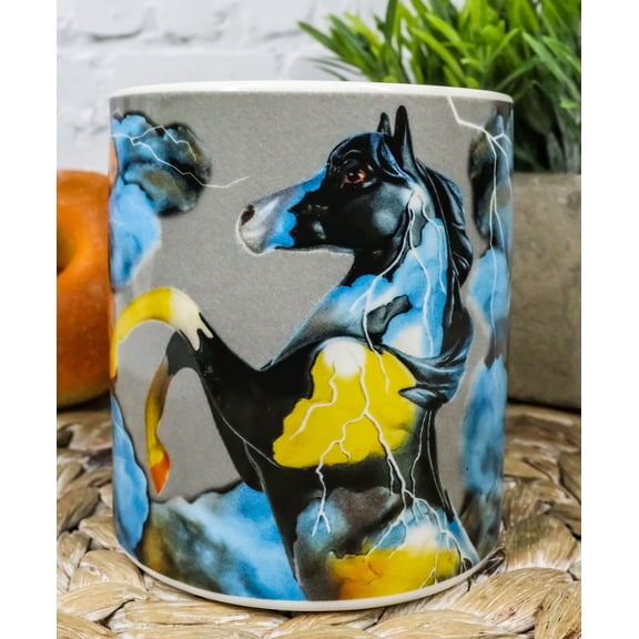 Trail Of Painted Ponies Stormy Dark Weather Thunder Fury Horse Ceramic Mug