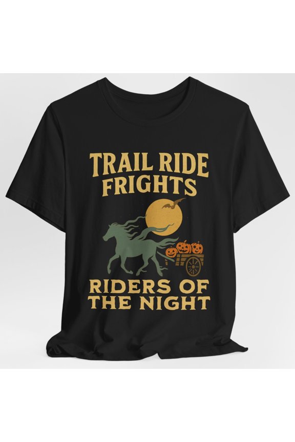 Trail Ride Frights Riders of the Night Halloween Horse T-Shirt Equestrian Tee