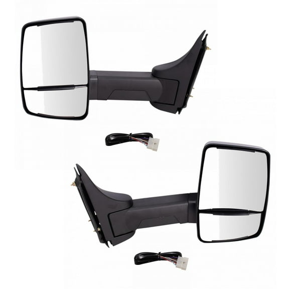 Trail Ridge 2pc Tow Mirror Power Textured Black Set LH RH Sides for GM Cutaway Van Box Truck TR00914