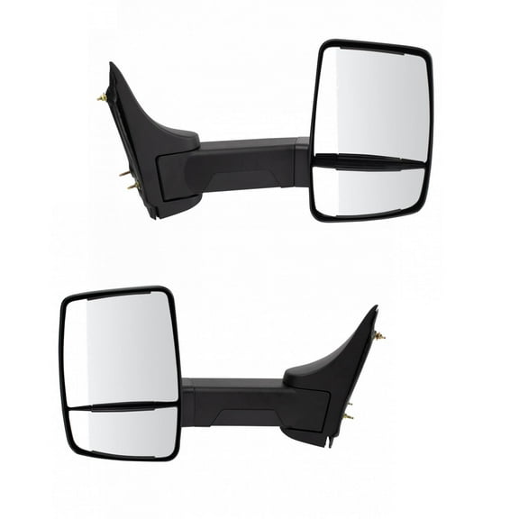 Trail Ridge 2pc Tow Mirror Set Pair Manual Textured Black for GM Cutaway Van Box Truck TR00915