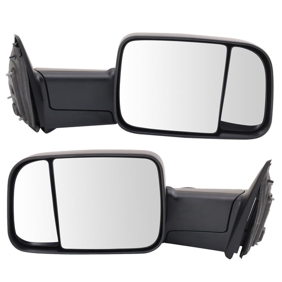 Trail Ridge Mirror Set 2 Piece Manual Folding Textured Fits 2010 Dodge Ram 1500 Ram 2500 Ram 3500 2011-2018 Ram 1500 2500 3500 2019-2022 1500 Classic 2500 3500