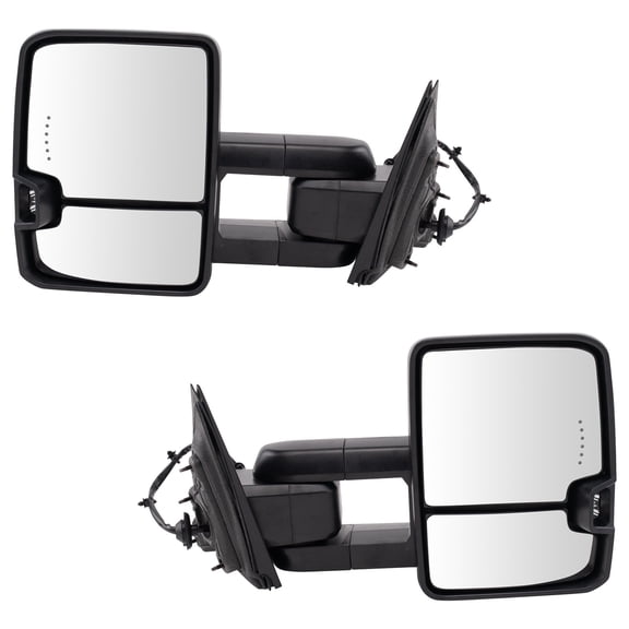 Trail Ridge Mirror Set 2 Piece Power Heated Manual Folding Turn Signal Textured Spot Light Fits 2015-2016 Chevrolet Silverado 1500
