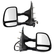 Trail Ridge Mirror Set Power Manual Folding Textured 2 Piece Fits 02 Ford E-150 Econoline 03-08 E-150 02 E-250 Econoline 03-08 E-250 02-08 E-350 Super Duty E-450 Super Duty