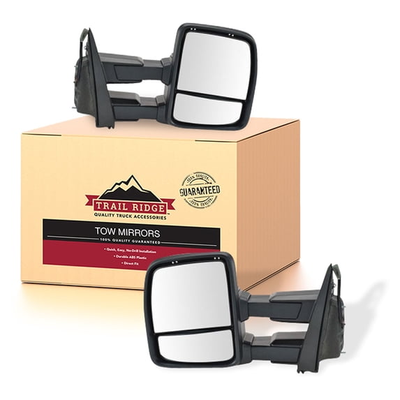 Trail Ridge Tow Mirror Power Heat Signal Spotlight Textured Black Pair for F150 TR00385 Fits select: 2015-2018 FORD F150