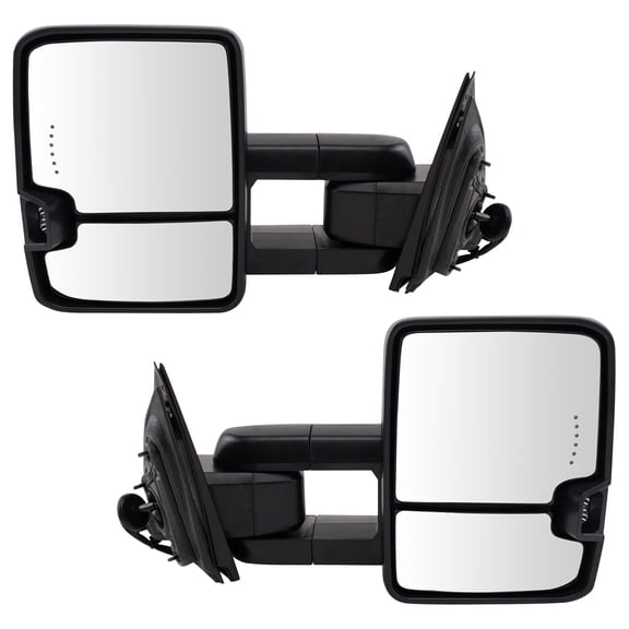 Trail Ridge Towing Mirror Set 2 Piece Heated Power Folding Fits 17-18 Chevrolet Silverado 1500 17-19 Silverado 2500 HD 17-19 Silverado 3500 HD 17-19 GMC Sierra 2500 HD 17-19 Sierra 3500 HD