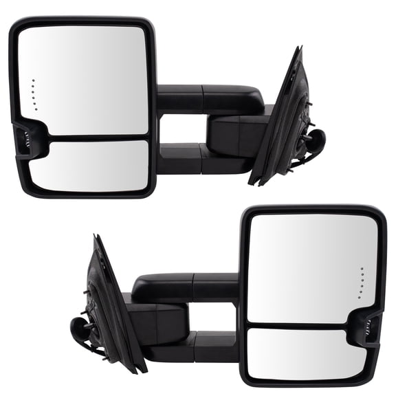 Trail Ridge Towing Mirror Set 2 Piece Power Heated Power Folding Turn Signal Fits 17-19 Chevrolet Silverado 2500 HD 17-19 Silverado 3500 HD 17-19 GMC Sierra 2500 HD 17-19 Sierra 3500 HD