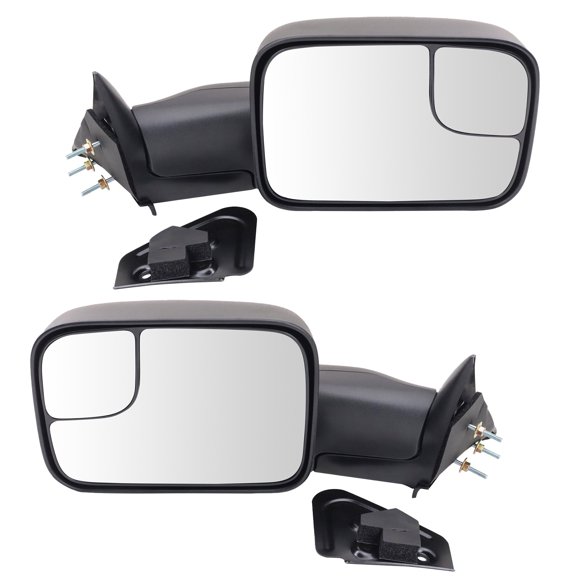 Trail Ridge Towing Mirror Set 4 Piece Manual Folding Textured Flip Up Fits 1994-1997 Dodge Ram 1500 Ram 2500 Ram 3500
