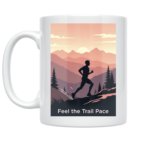 Trail Runner Design - Outdoor Enthusiast - 11 oz Ceramic Coffee Mug