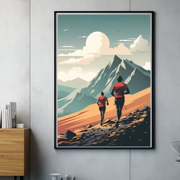 Trail Runner Poster, Inspirational Trail Running Wall Art, Unframed Paper Poster 8x10in