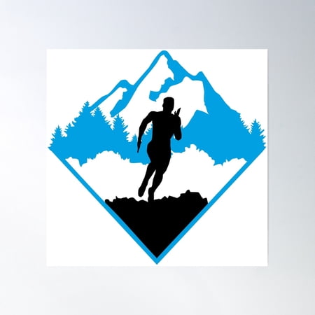 Trail Running, Runners, Running Poster Wall Art, Modern Wall Decor, 16x16 UNFRAMED