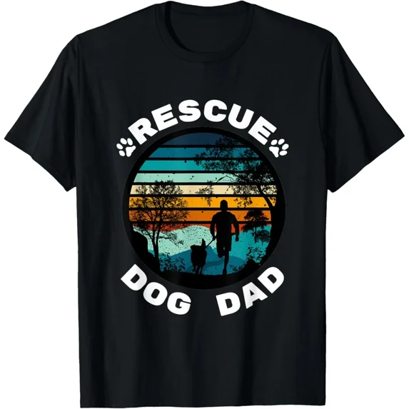 Trail Running With Rescue Dog Dad Outdoor Lover Unisex T-Shirt, for men & women, up to size 5XL