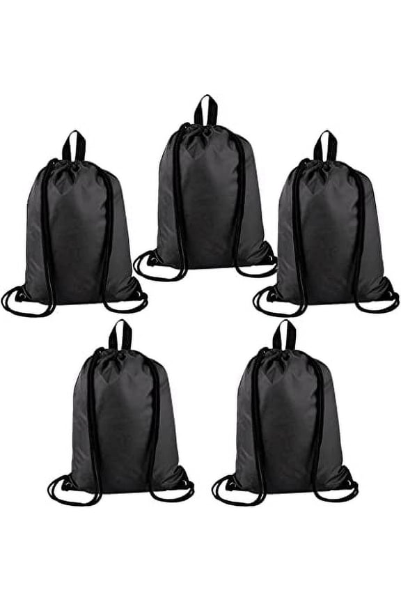 Trail maker 100 Pack Drawstring Backpack Bulk, Colorful Wholesale Drawstring Backpacks in Bulk for Sports, Crafting, Party Favors, School - Black