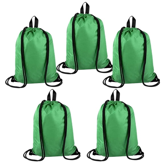 Trail maker 100 Pack Drawstring Backpack Bulk, Colorful Wholesale Drawstring Backpacks in Bulk for Sports, Crafting, Party Favors, School - Green