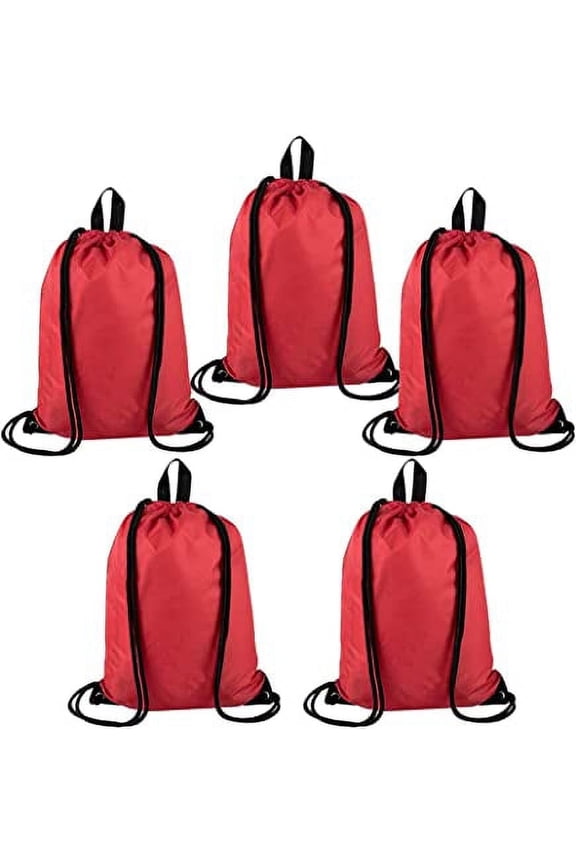 Trail maker 100 Pack Drawstring Backpack Bulk, Colorful Wholesale Drawstring Backpacks in Bulk for Sports, Crafting, Party Favors, School - Red
