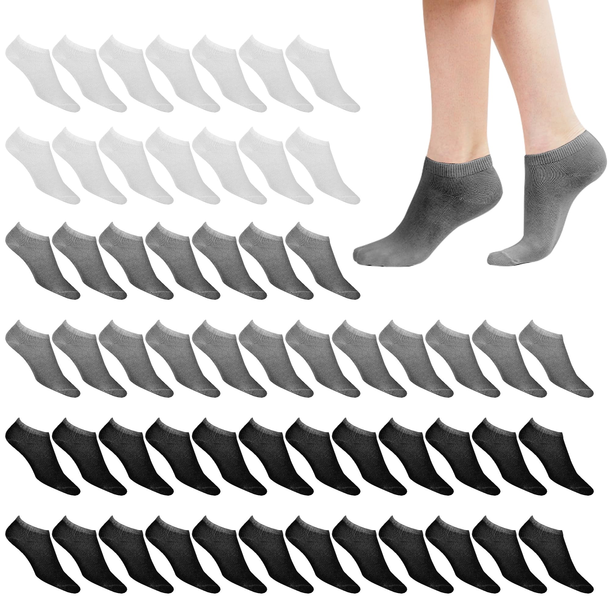 Trail maker Women’s Ankle Socks,100 Pairs Bulk, Moisture-Wicking Ankle Socks for Women size 9-11, Heat & Cold Resistant, Bulk Men’s Socks for Work, Everyday Wear & Homeless Donation
