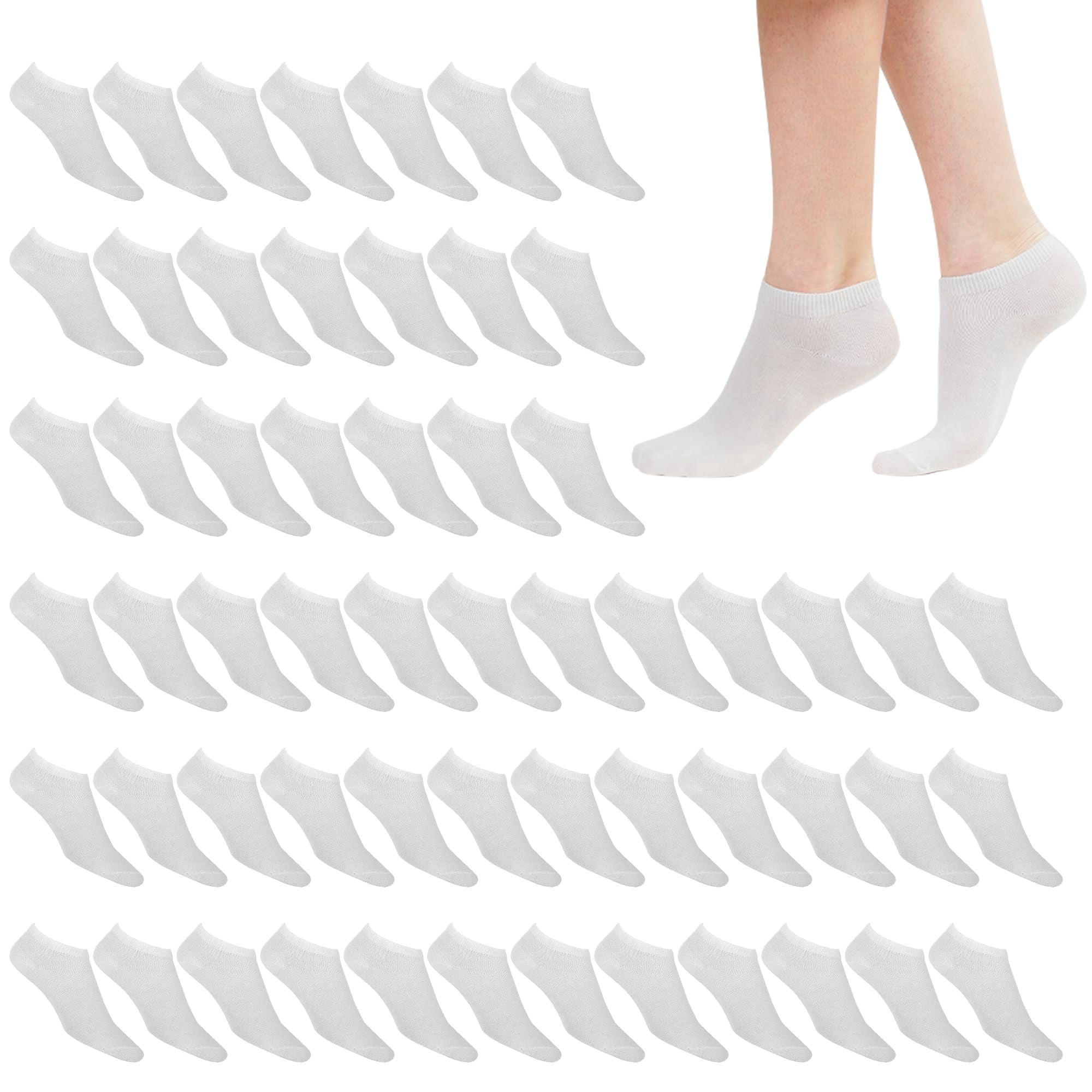 Trail maker Women’s Ankle Socks,100 Pairs Bulk, Moisture-Wicking Ankle Socks for Women size 9-11, Heat & Cold Resistant, Bulk Men’s Socks for Work, Everyday Wear & Homeless Donation