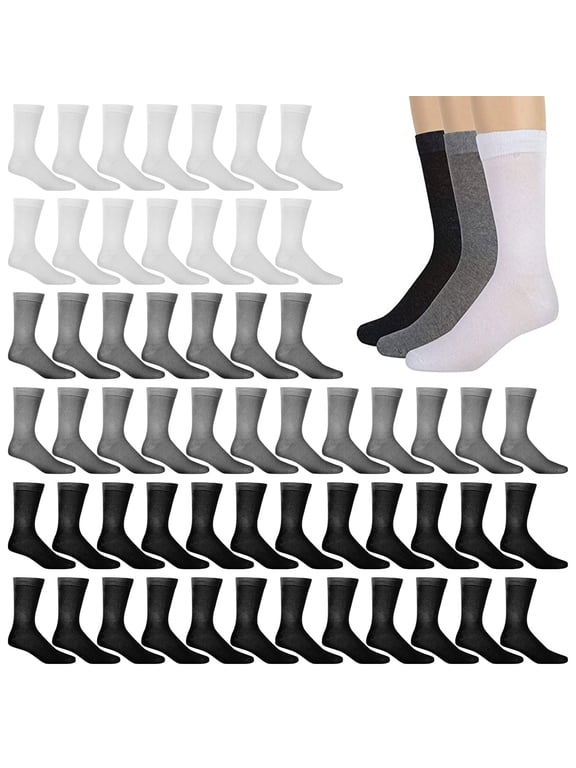 Trail maker 100 Pairs of Bulk Socks for Men Crew Socks Size 10-13 Moisture Control Heat and Cold Resistant Socks Bulk (Assorted)
