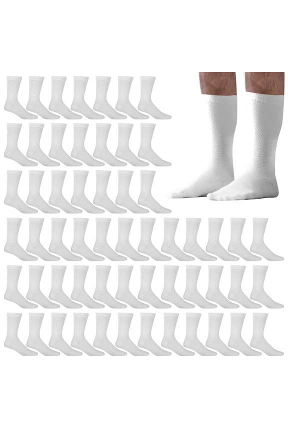 Trail maker 100 Pairs of Bulk Socks for Men Crew Socks Size 10-13 Moisture Control Heat and Cold Resistant Socks Bulk (White)