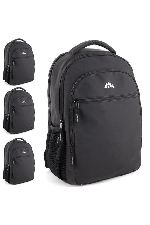 Trail maker 24 Pack 18-inch Rubberized Soft Touch Backpacks with Laptop Sleeve, Padded Air Mesh Shoulder Straps, Multiple Pockets