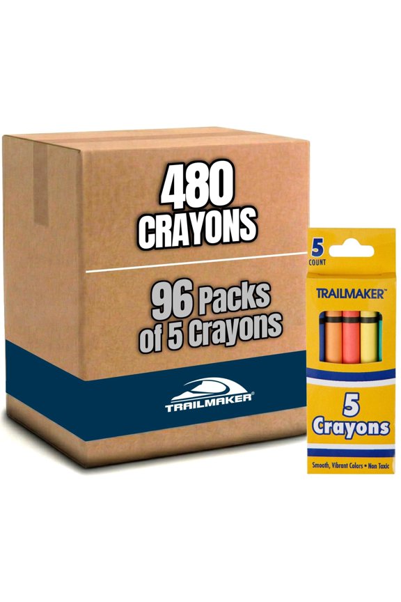 Crayons - 96 Pack of 5 Each - 480 Count