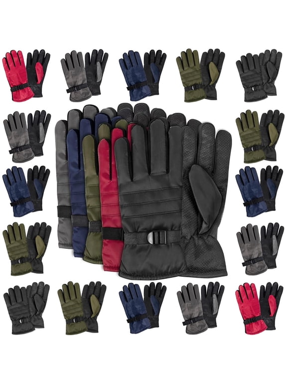 Trail maker Bulk Winter Gloves 50 Pair Winter Gloves; Thermal Gloves Men, Women, Warm for Extreme Weather Waterproof Insulated Gloves