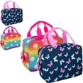 thumbnail image 1 of 24 Pack of Soft Shell Insulated Lunch Bags for Storing Food, Drinks, Snacks, Napkins and Utensils in Fun Floral and Butterfly Prints, 1 of 8