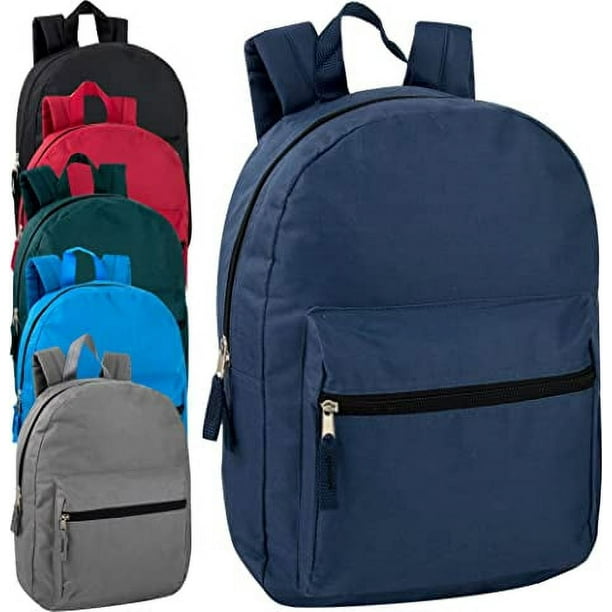 Trail maker Wholesale 15 Inch Kids Backpacks in Bulk With Padded Straps 24 Pack Small Backpacks for Kids Bulk 6 Color Assortment Walmart Business Supplies