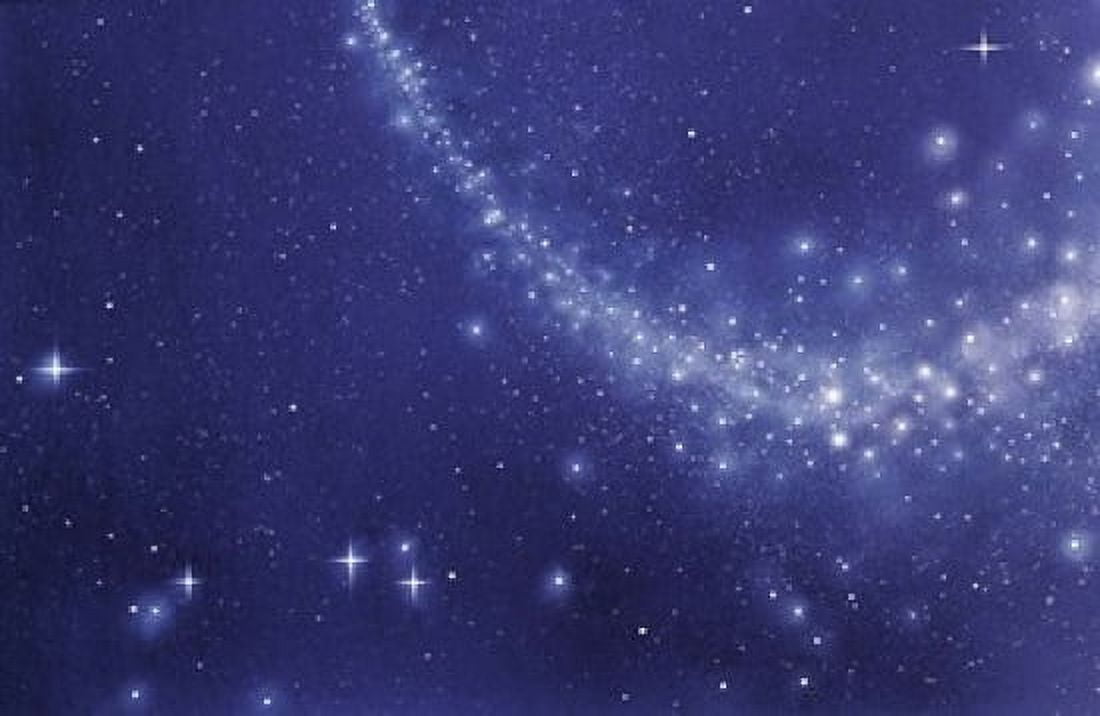 Trail of stars in deep blue sky Canvas Art - Panoramic Images (16 x 11)