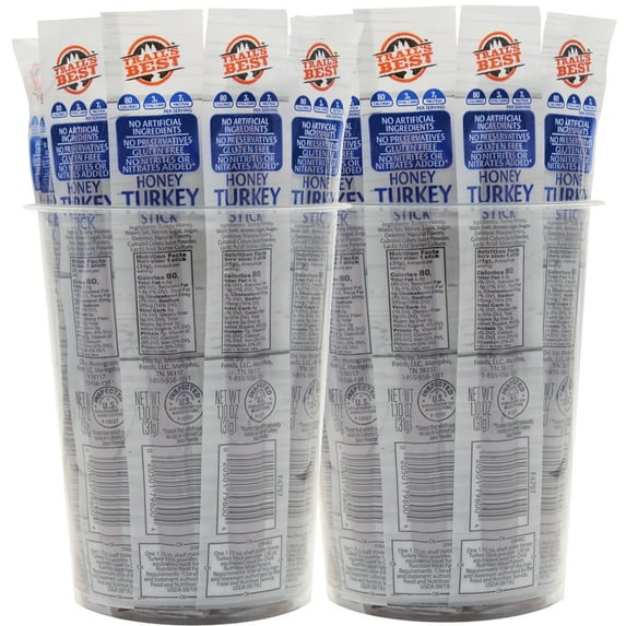 Trail's Best 1.1oz Honey Turkey Sticks - 16-ct Tub (2 Tubs)
