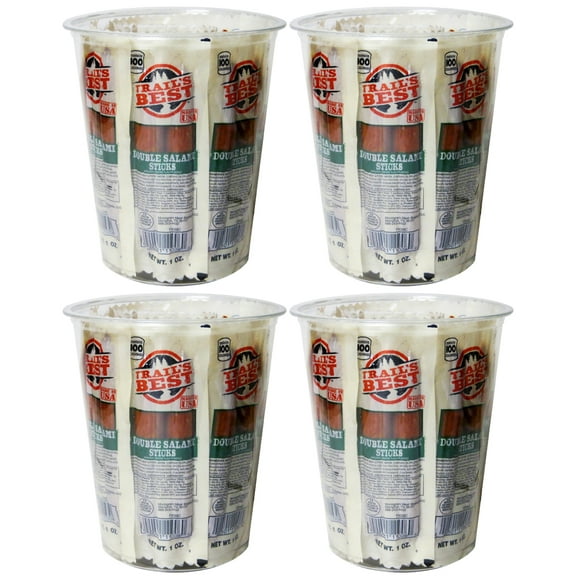 Trail's Best 1oz Double Salami 15-ct Tubs - 4 Tubs