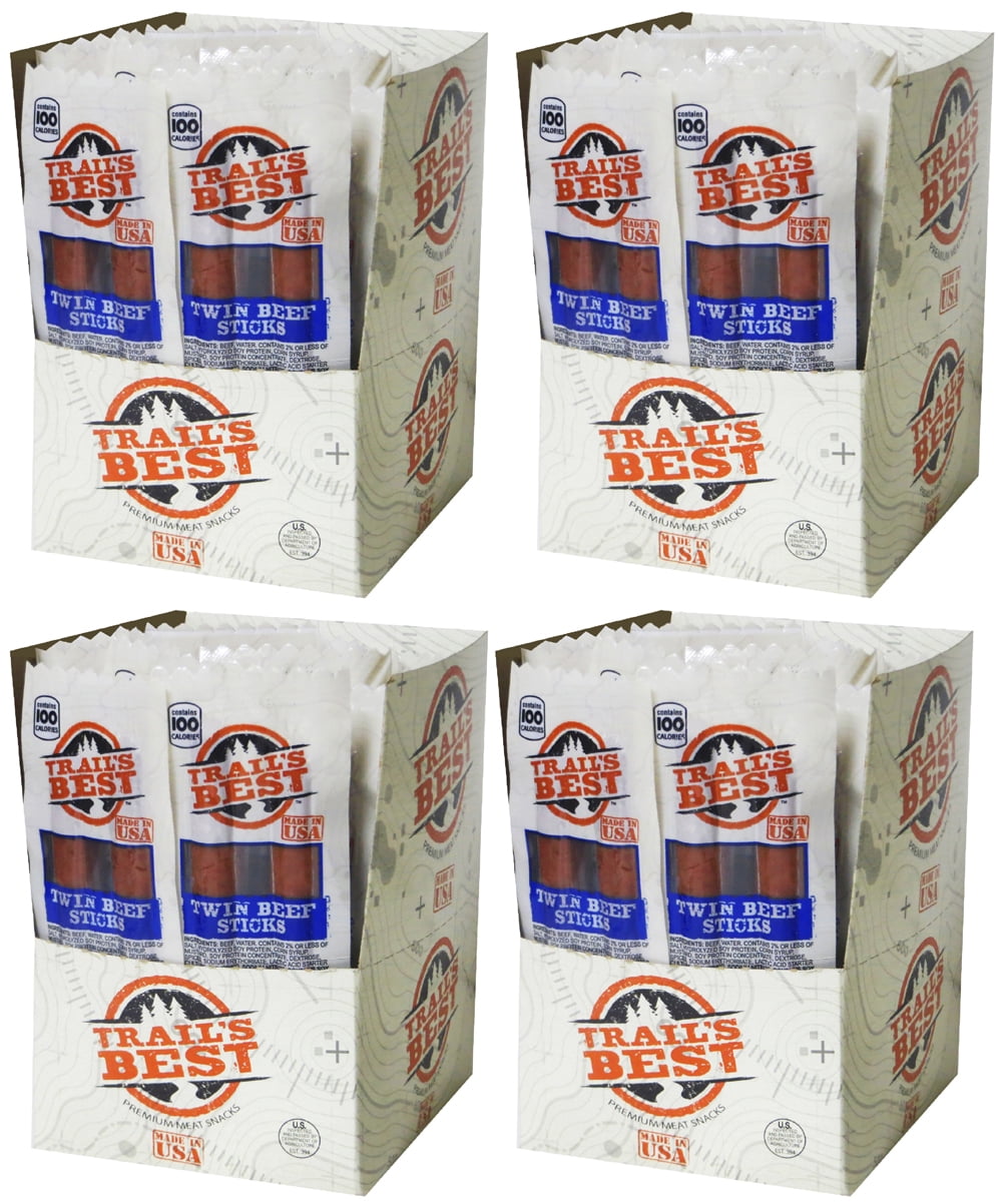 Trail's Best 1oz Twin Beef Sticks 20-ct Boxes - 4 Boxes