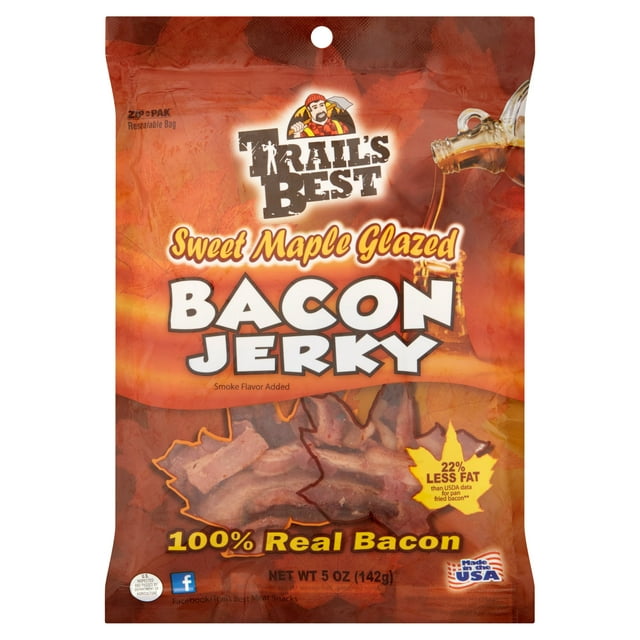 Trail's Best Sweet Maple Glazed Bacon Jerky, 5 Oz.