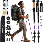 TrailBuddy Lightweight Aluminum Trekking, Hiking Poles, Walking Sticks - Adjustable 24.5 to 54 in. (Purple Plum)