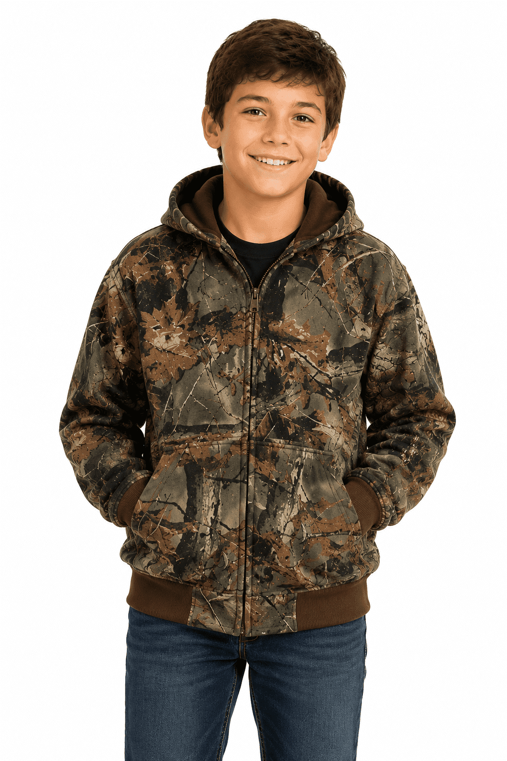TrailCrest Boy’s Full Zip Up Hoodie Sweatshirt Sweater Hooded Jacket, XL