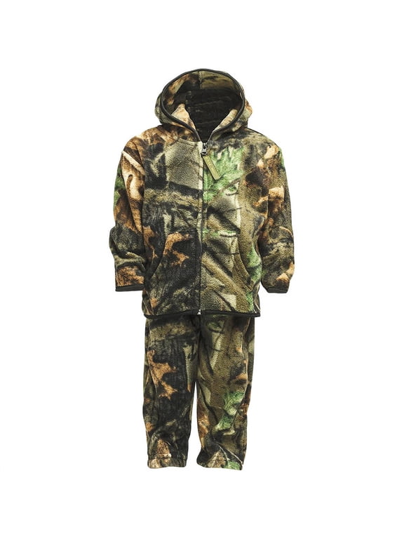 Infant Boy Camo Two Piece Fleece Jacket & Pants Set, 2T, Camo