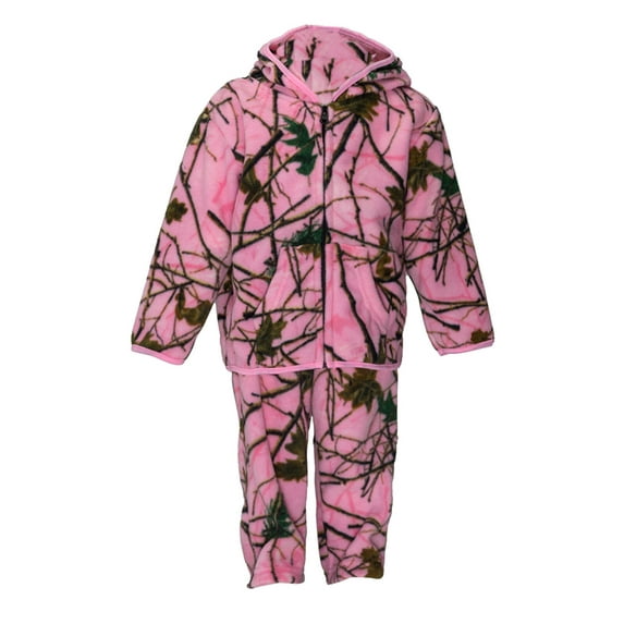 TrailCrest Infant Camo Two Piece Fleece Jacket & Pants Set, 5T, Pink Camo